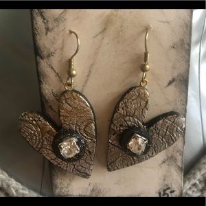 Leather Bling Earrings